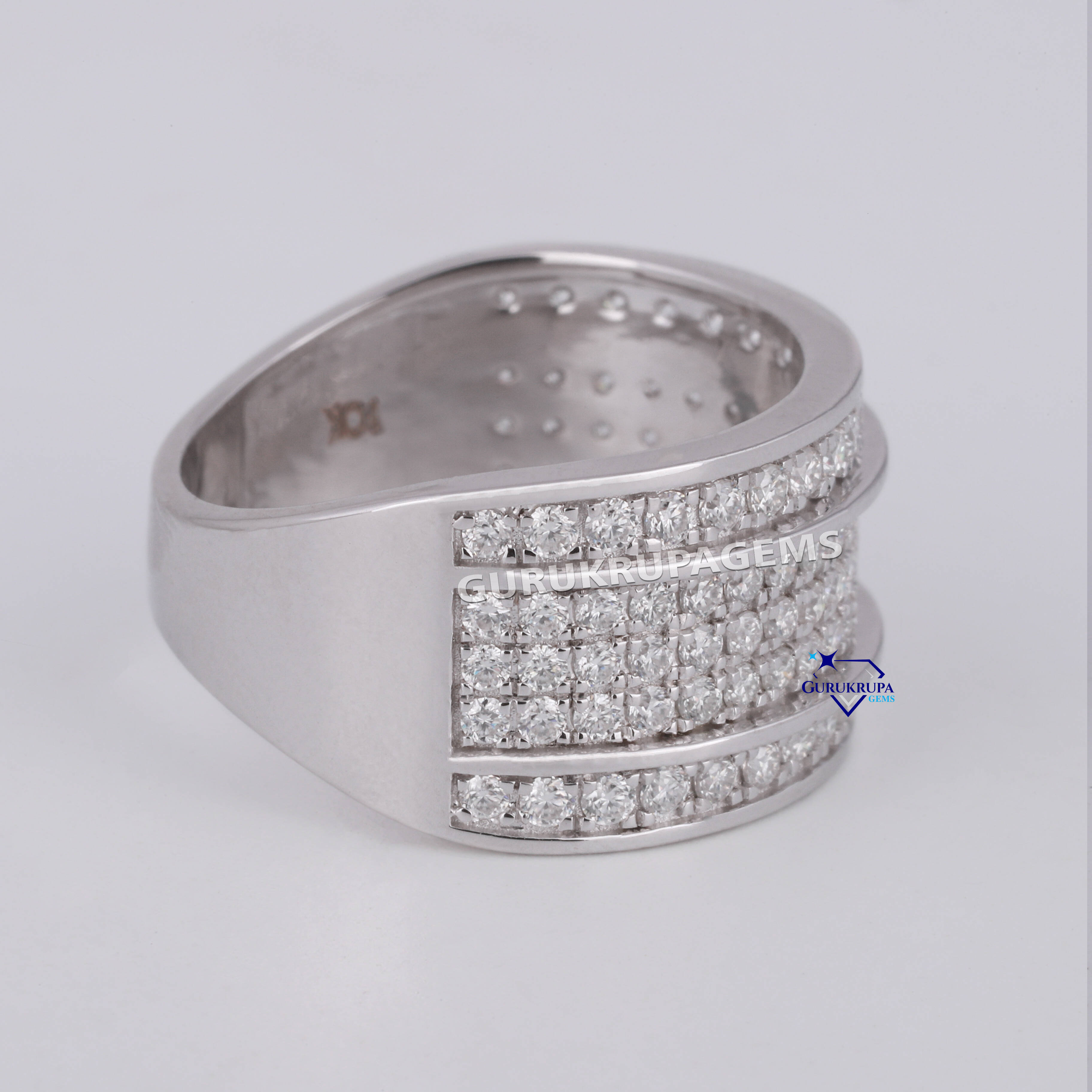 Fashionable Wholesale Prices Hip Hop Jewelry 925 Sterling Silver VVS Moissanite Diamond Iced Out Cuban Rings for Men