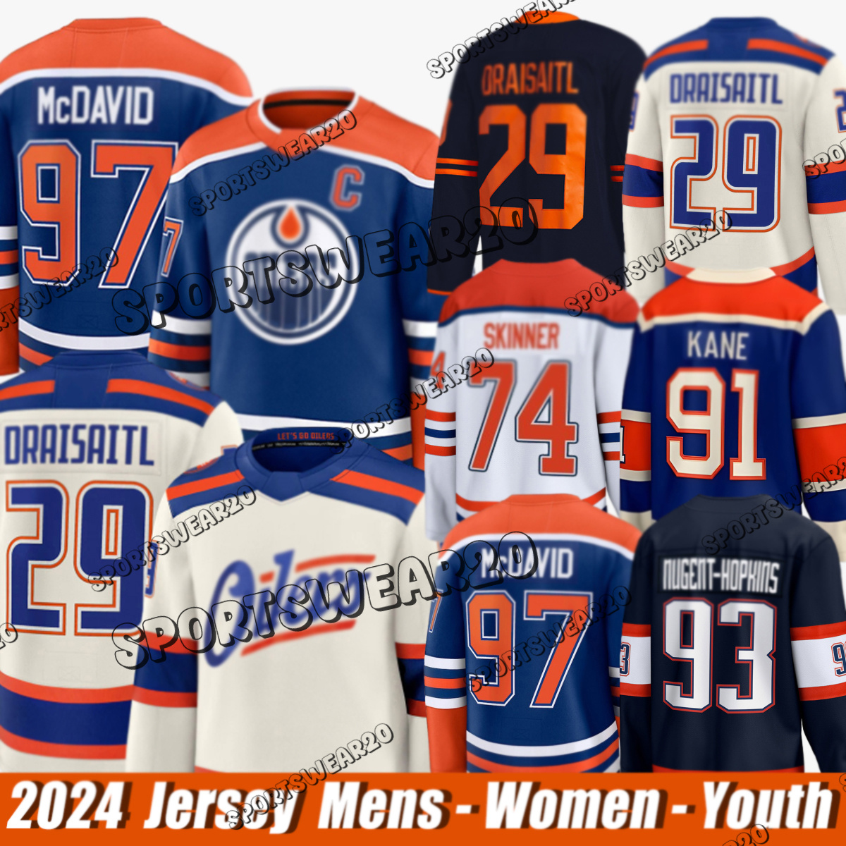 97 ConnorS McDavidS edmonton hockey jersey oilersS jersey Leon Draisaitl Zach Hyman Evander Kane Evan Bouchard Jeff Skinner Stuart Skinner Wayne Gretzky jerseys