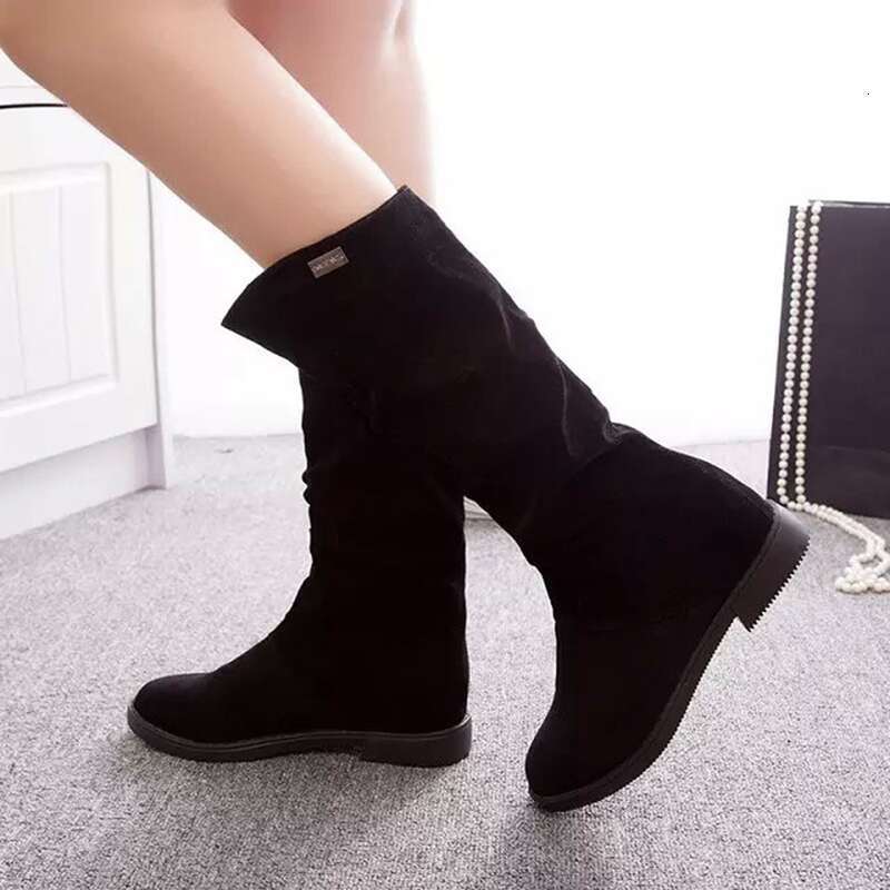 Ankle Waterproof Leather Chic Casual Mid Heel Pointed Toe Buckle Outdoor Boots