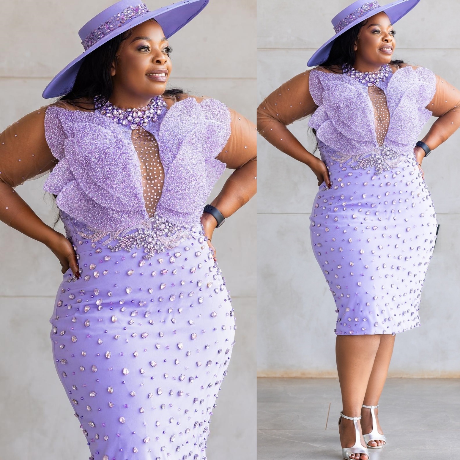 Lavender Sheath Prom Dresses 2025 Florals Crystals Knee Length Evening Formal Party Second Birthday Engagement Gowns Plus Size Dress For Special Occas