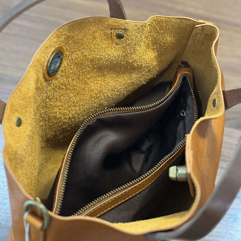 Spring Summer New Product Vegetable Tanned Tree Cream Top Layer Women Genuine Leather Handbag Shoulder Crossbody Lock Bag High Quality