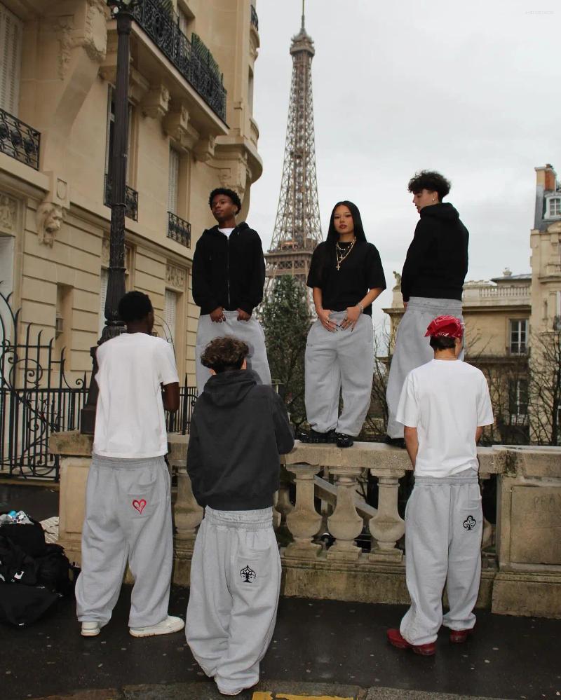 Men's Pants 2025 Y2K Retro Men Jogging Gothic Hip Hop Streetwear Casual Baggy Sagging Double Waist Poker Embroidery Unisex Sweat