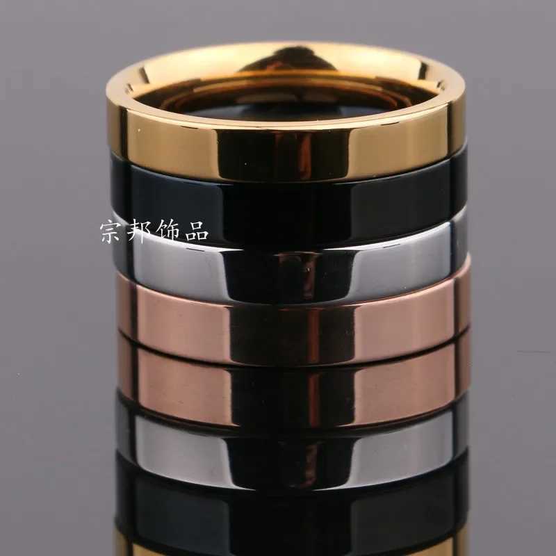 Men 4mm Korean Simple Smooth Ring Titanium Steel Couples Outer Flat Inner Arc Rings for Men and Women Wedding RingW251017