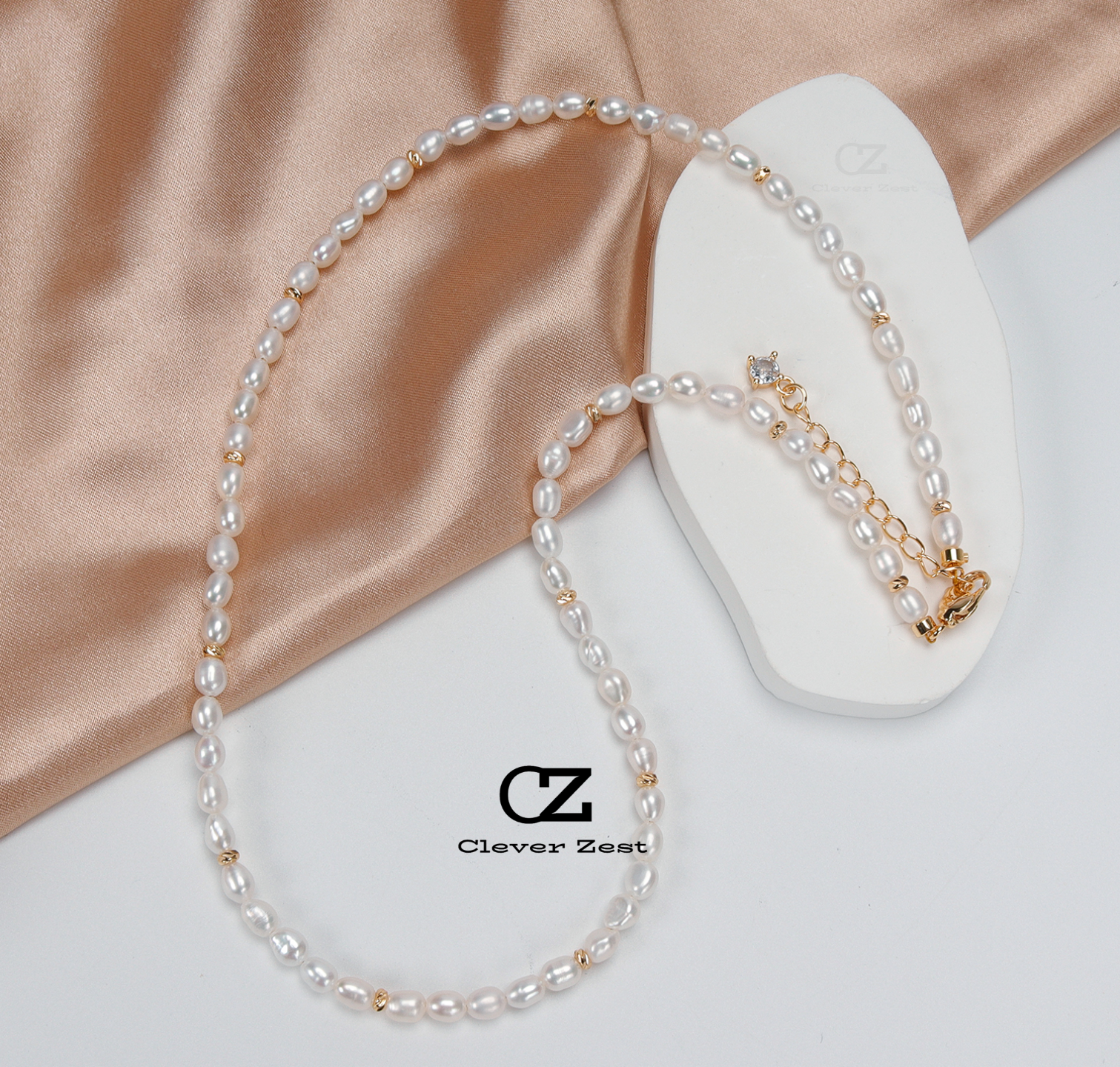 Natural White Baroque Pearl Necklace 14K Gold-Filled Fashion Versatile and Trendy Anniversary Gift