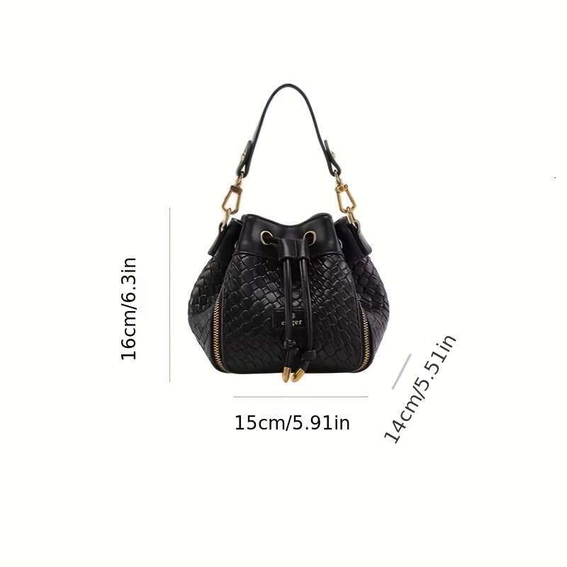 Crossbody Gift Niche Design Women's New Fashion Commuting High-End Woven Bucket Bag