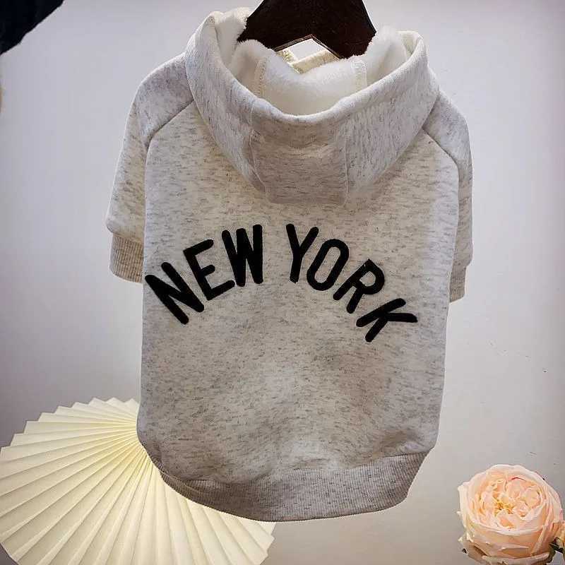 Dog Hoodies Autumn Winter Pet Sweatshirts Warm Clothes for Dogs Letter Print Hoodies Bichon Frise Fleece Thickened Cat ClothesW251017