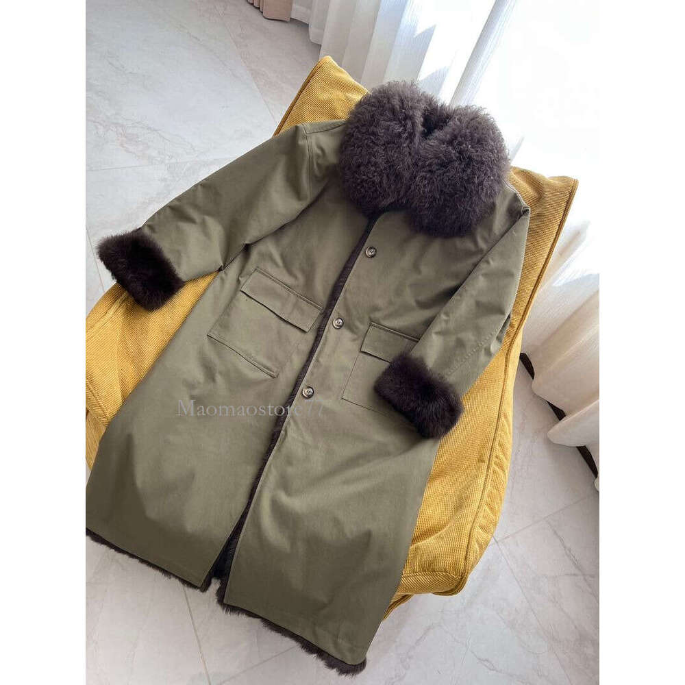 New Style Reversible Loose Wide Fur Long Parka With Lamb Collar winter jacket women womens coat puffer jacket women