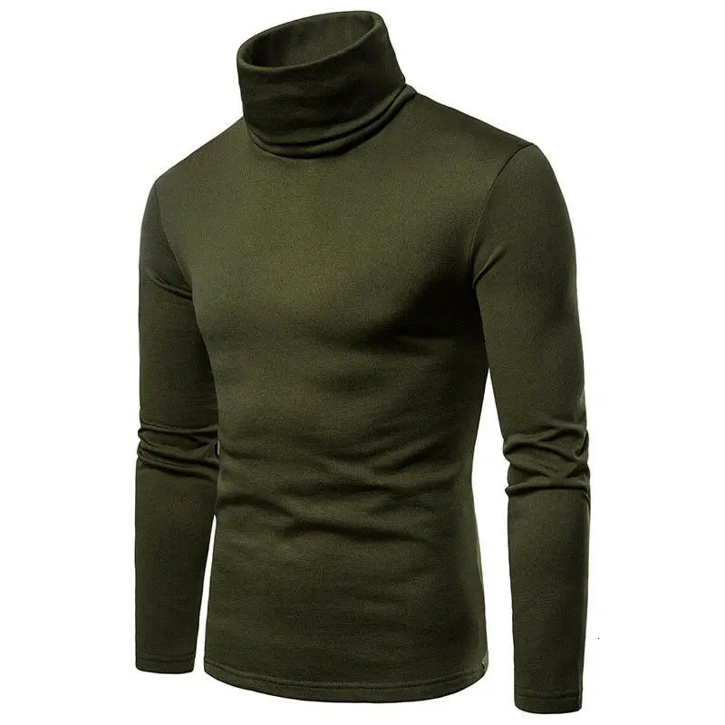 Autumn Winter Mens Turtleneck Sweaters Casual Thermal Long Sleeve Slim Fit Pullovers Stretch Basic Tops Sweatshirt Jumper TShirt 251017