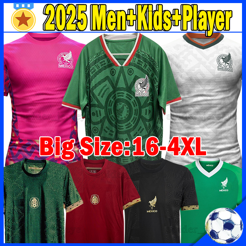 XXXL 4XL 2025 Mexico soccer jerseys Gold Cup RAUL C.MONTES S.GIMENEZ A.SEPULVEDA 25 26 player version Copa America goalkeeper Football Shirts L.MALAGON Men Kids Kits set