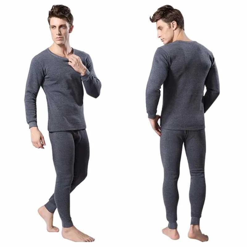 Winter Thermal Underwear Long Johns Mens Keep Warm Tops Pants Set Thick Clothes Comfortable Thermo Underwear Sets H251017