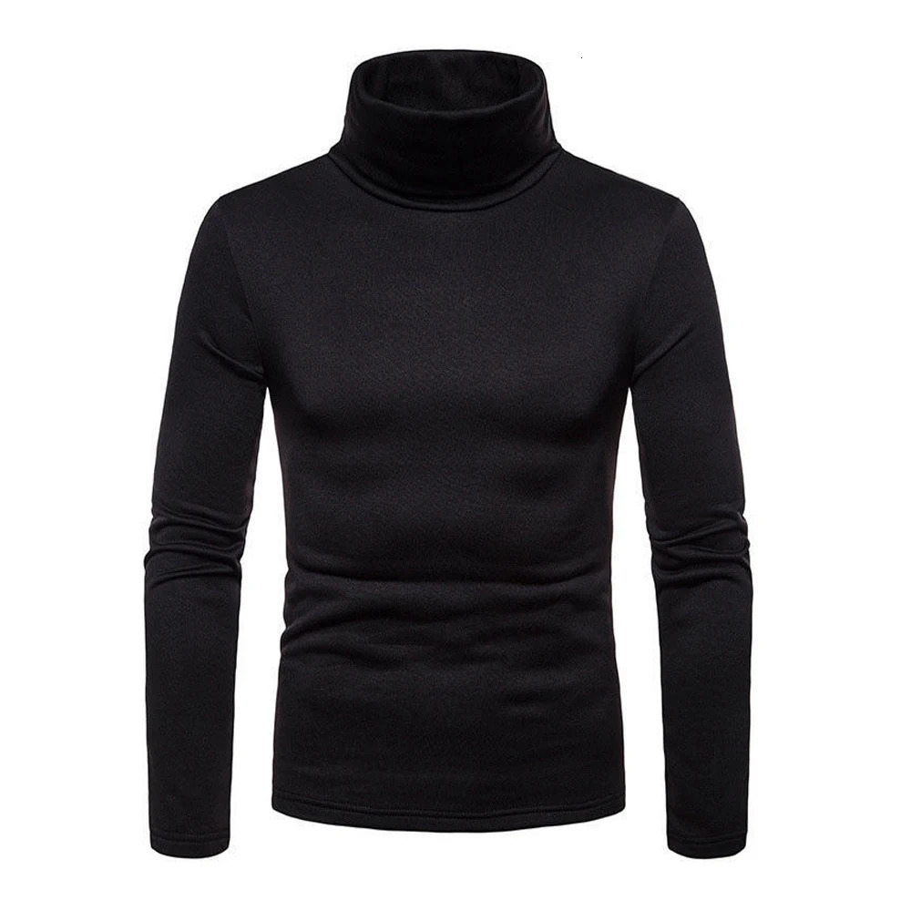Autumn Winter Mens Turtleneck Sweaters Casual Thermal Long Sleeve Slim Fit Pullovers Stretch Basic Tops Sweatshirt Jumper TShirt 251017