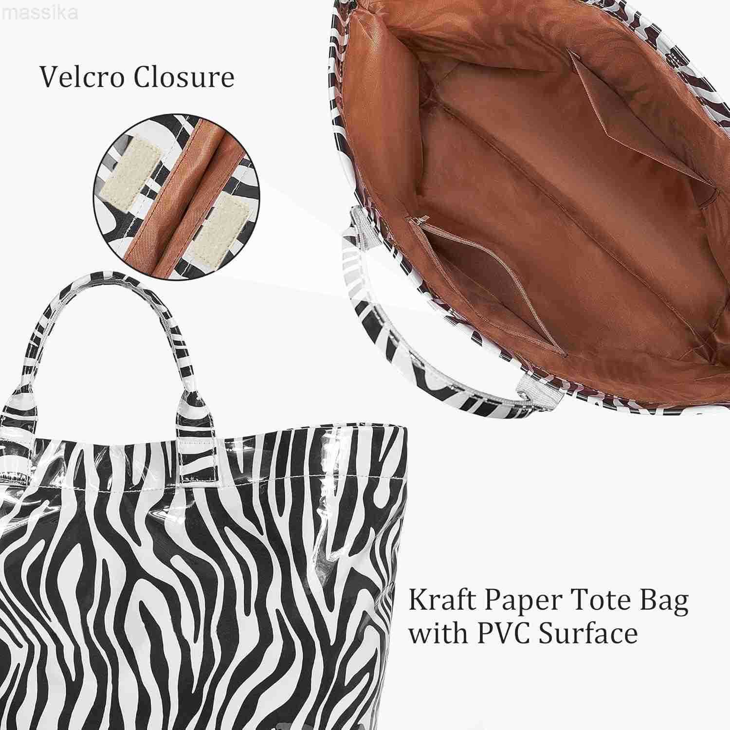 Tote Bag for Women Large PVC Tote Bag Plastic Handbag Letters Print Handbag Clear Hobo Bag M251017