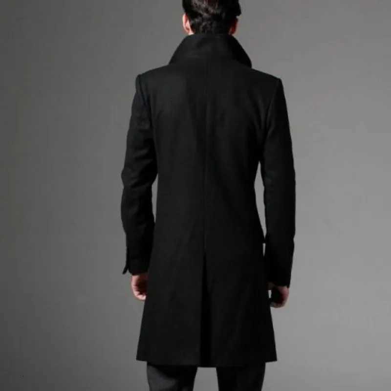 Autumn Winter Top Quality Mens Fashion Casual Single Breasted Long Trench Coat Jacket Woolen Overcoat British Style D74 Z250918