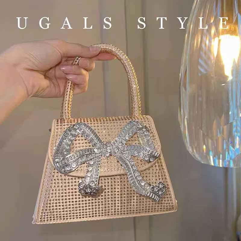 Luxury Metal Bow Knot Satin Women Handbag Glitter Shiny Diamonds Evening Bag Wedding Party Clutch Purse Shoulder Crossbody Bag Z251017