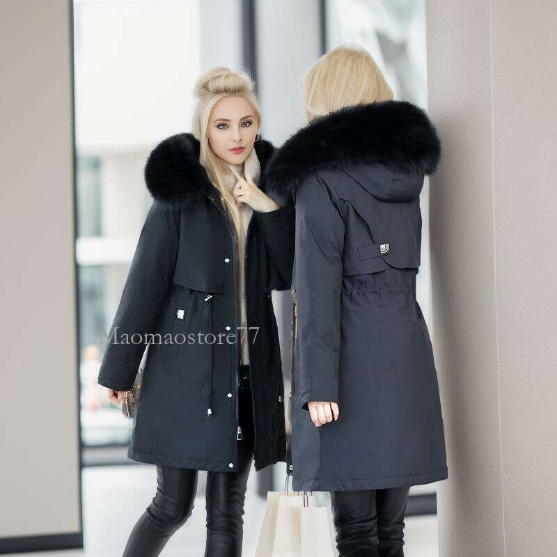 Women's Thickened Waisted Mid-Length Warm Loose Down Cotton Jacket Coat