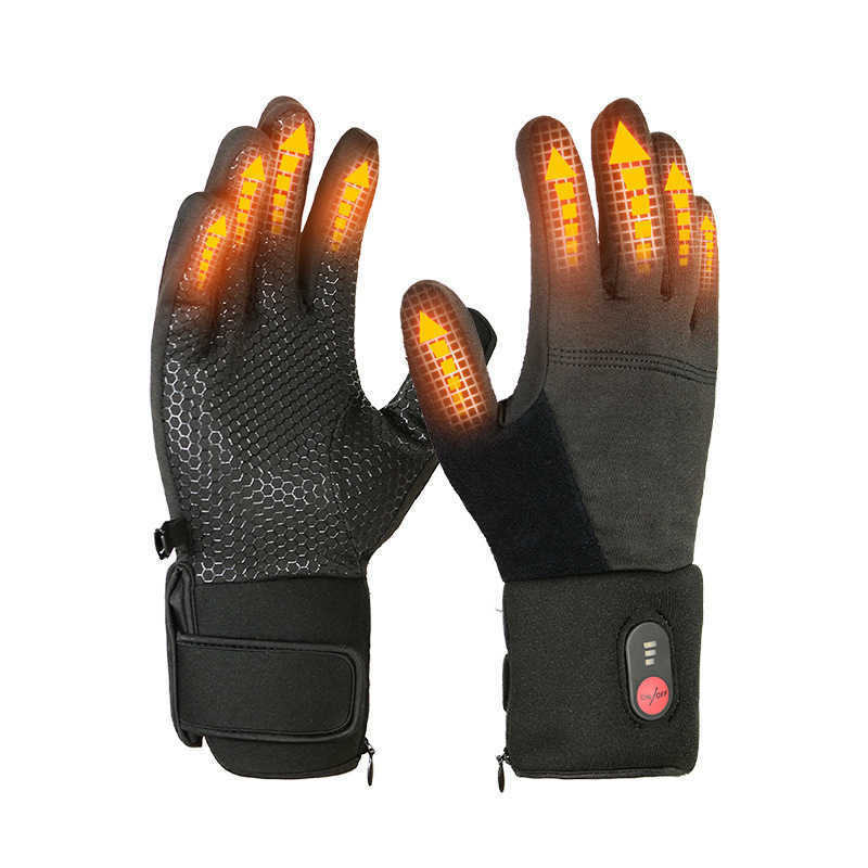 Outdoor Smart Heating Gloves Rechargeable Fivefinger Heating Gloves Sports Skiing Electric Heating Warm Gloves H251017