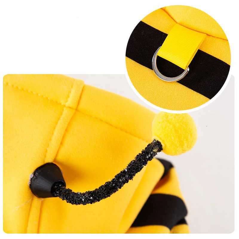 Cute Halloween Dog Bee Costume Autumn Winter Dog Hoodies for Small Medium Dogs Stripe Puppy Pullover Coat Hooded Pet ClothesW251017