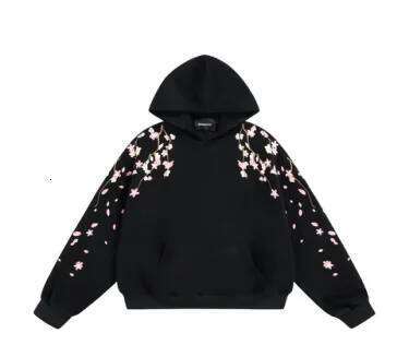 American Design Cherry Blossom Embroidery Hooded Sweatshirt Loose Casual Fashion Autumn/Winter Versatile Couple Pullover Top
