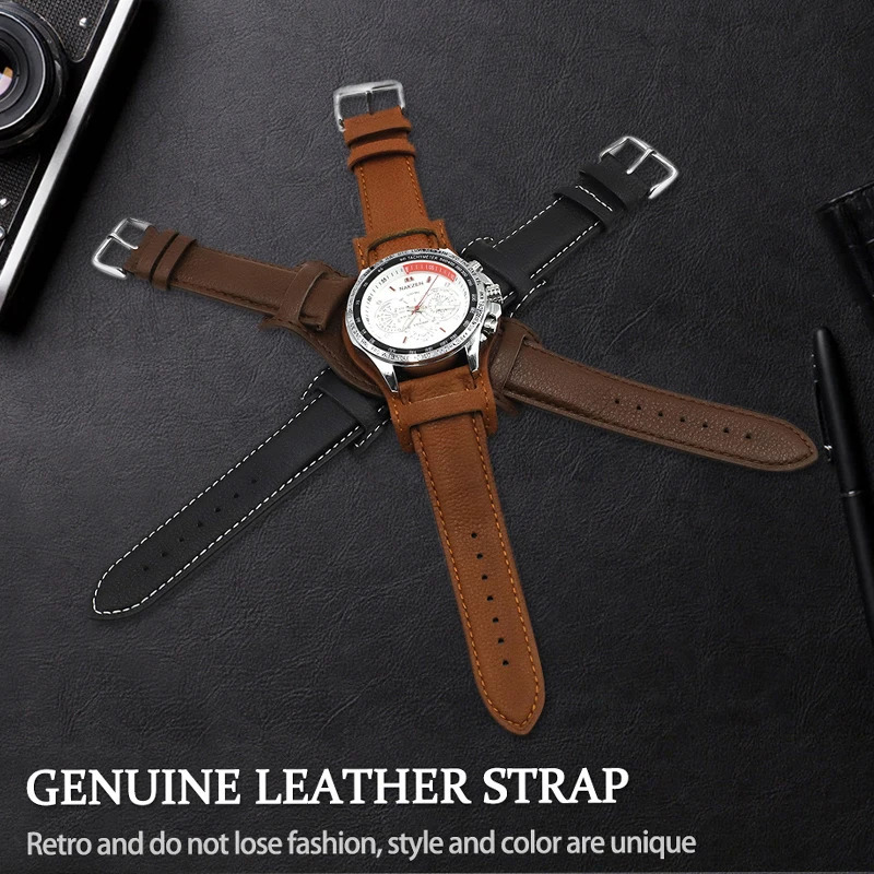 Crazy Horse Leather Bund Strap 18mm 19mm 20mm 21mm 22mm Leather Cuff Watch Strap Mens Wrist Watch Band Accessories for Panerai 251016