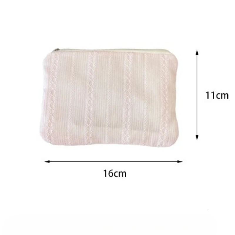 Stripe Mini Makeup Lipstick Storage Pouch Coin Purse Cute Women Cosmetic Organizer Bag Sanitary Napkins Storage Bag251011