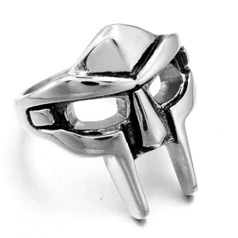 Vintage Goth Mf Doom Mask Adjustable Joint Ring For Men Gladiator Punk Egyptian Pharaoh Male Open Ring Jewelry Z251017