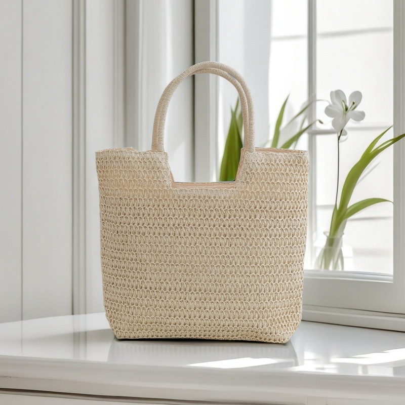 Vacation-style Woven Bags Large-capacity Handbags Single-shoulder Bags Beach Bags Straw Woven Bags