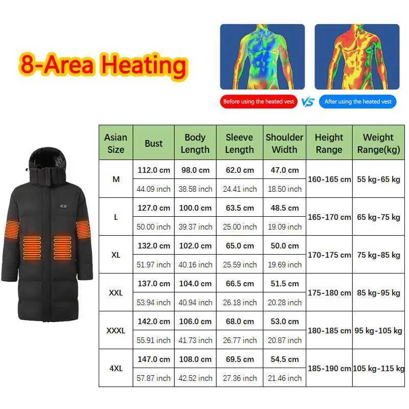 8 Zone Heating Jacket Winter Trekking Camping Ski Jacket Outdoor Heated Sports Clothing Power Bank Not Included H251017