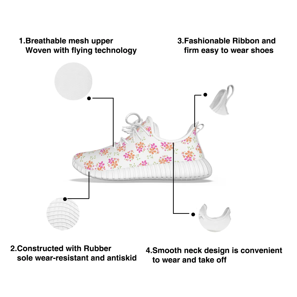 DHgatepod Women's Breathable Mesh Sneakers | Flight Technology Knit | Soft Rubber Sole | All Season Casual Sports Shoes