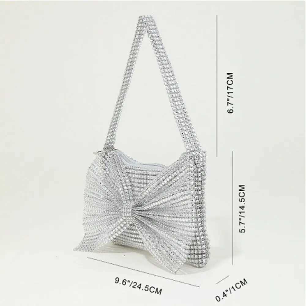 Elegant Circular Evening Bag Rhinestone Bow knot Banquet Clutch Decorate Sparkling Handbags Women Female Z251017