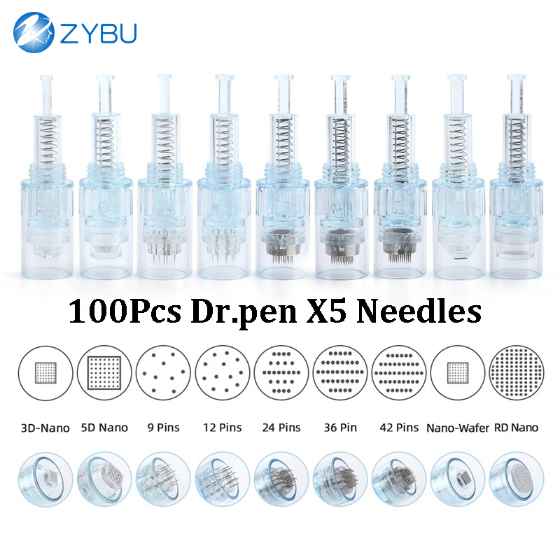 DrPen Ultima X5 Micro Needle Set - 3D Silicone Tip Nano Round 5D MTS Tips 9 12 24 36 42 Pin Cartridges Advanced Treatments Dermapen Consumables Derma 