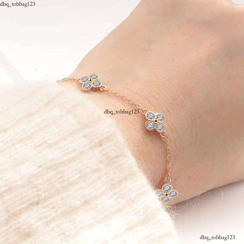 VANA New Thin Chain S Sier Jewelry Four-Leaf Clover Charm Designer Bracelet for Women