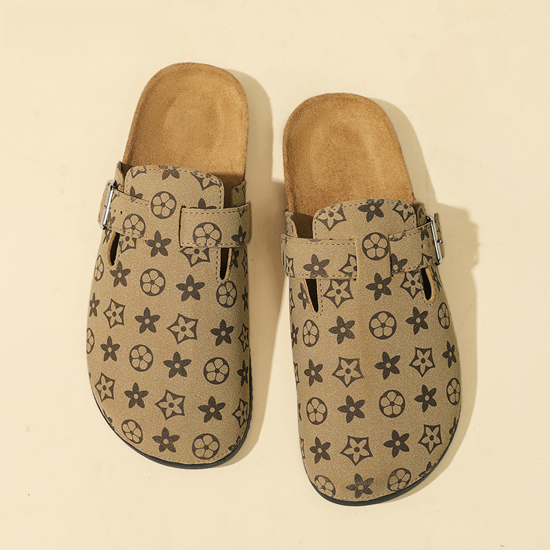 Birkenstock New Style Sandals Outdoor Non-Slip Wear-Resistant Slip-On Cork Couple Closed-Toe Half Slippers