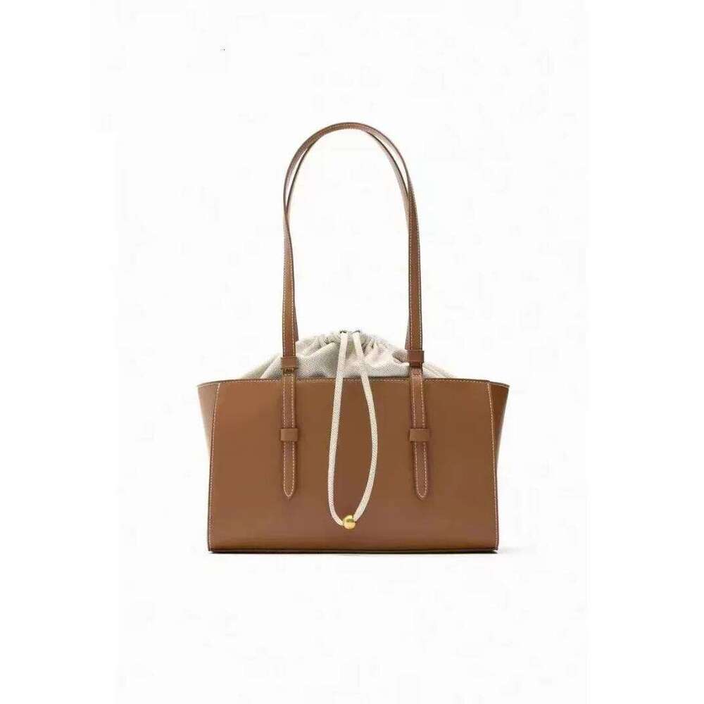 New Leisure Handheld Shoulder Quality PU Leather Women Versatile Drawstring Closed Top Handle Bags Female Crossbody Bag