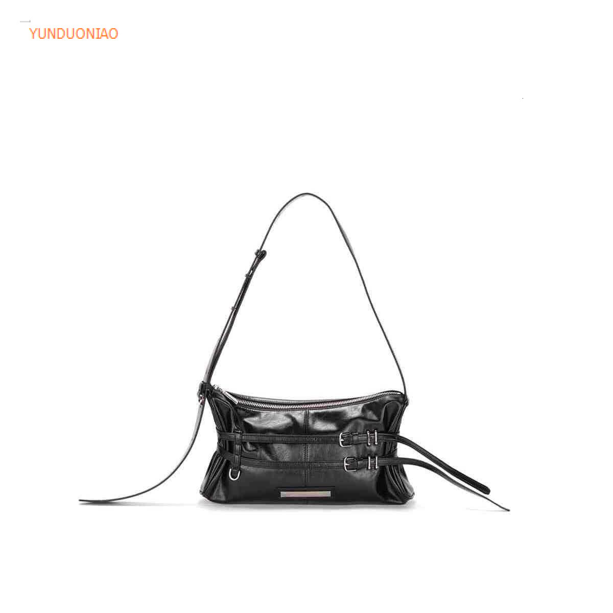 Autumn and Winter New Solid Color Designer Bag Double Drawstring Strap Single Shoulder Underarm Bag Luxury Handbag Minimalist Women's Shoulder Ba