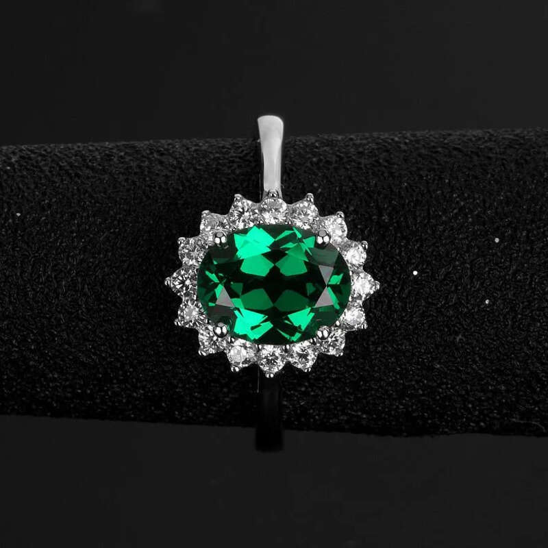 Sparkling Fashion Jewelry Cute Princess Pure 100% Sterling Sier Emerald CZ Dia Gemstones Girl's Women Wedding Band Ring Gift