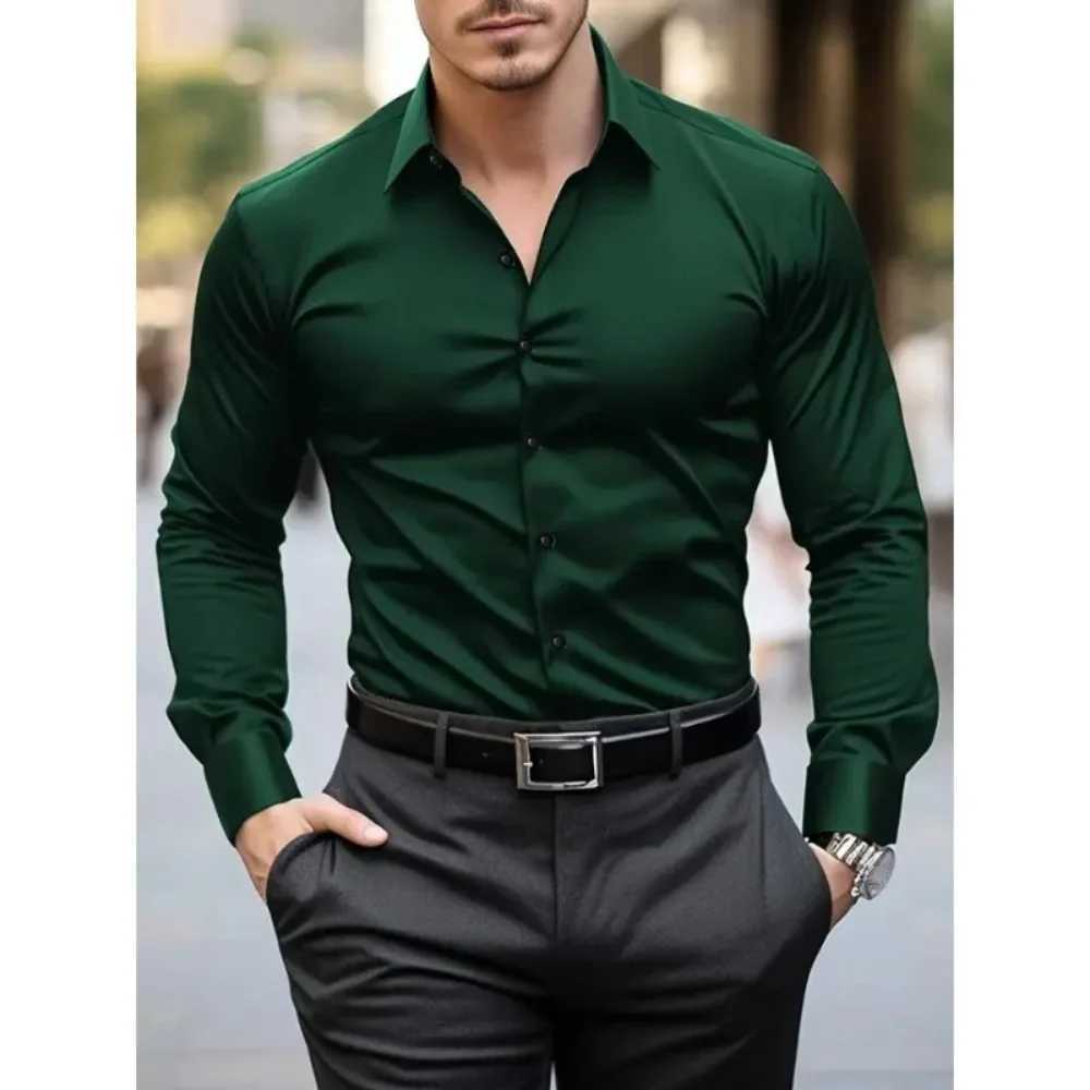 Bolubao New Men Shirts Fashion Quality Long Sleeve Casual Solid Color Elastic Four Season Male Business Shirt J251017