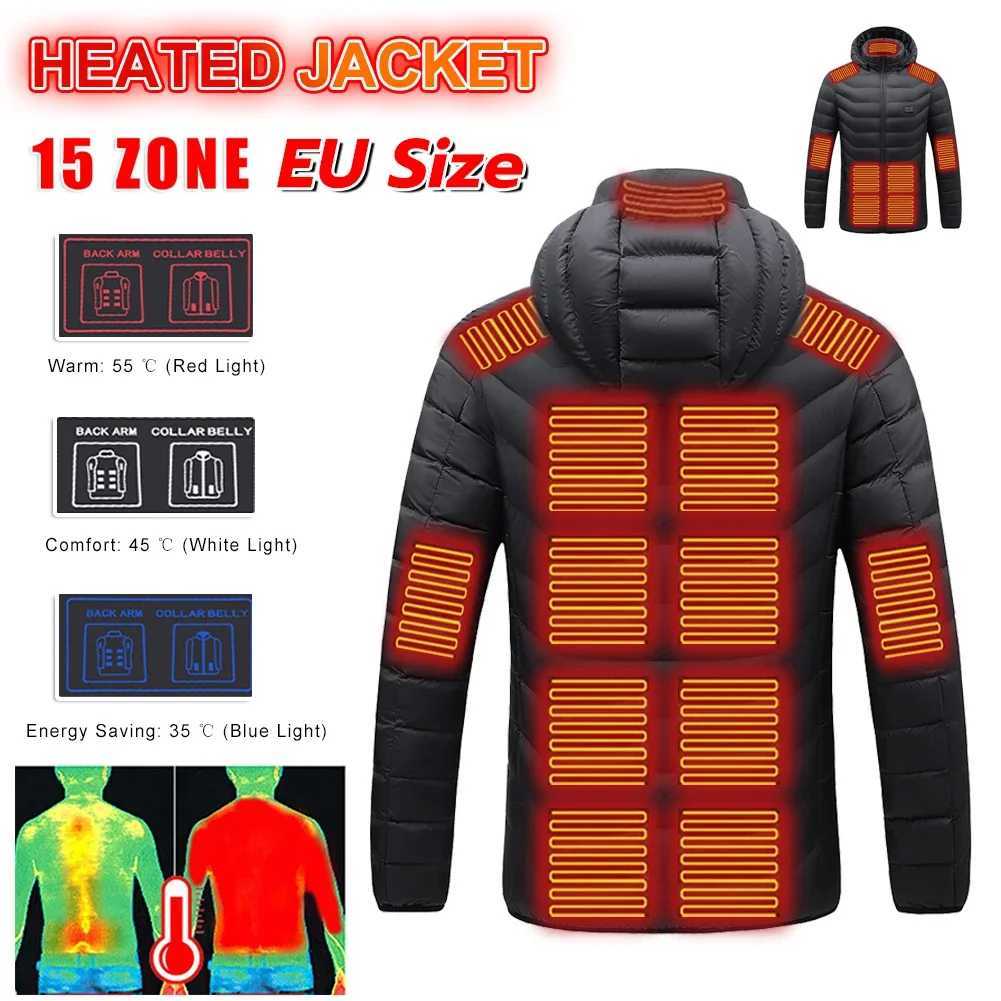 15 Heating Areas Vest USB Charging Electric Heated Vest 3Gear Temperature Washable Winter Thermal Jacket for Men and Women H251017