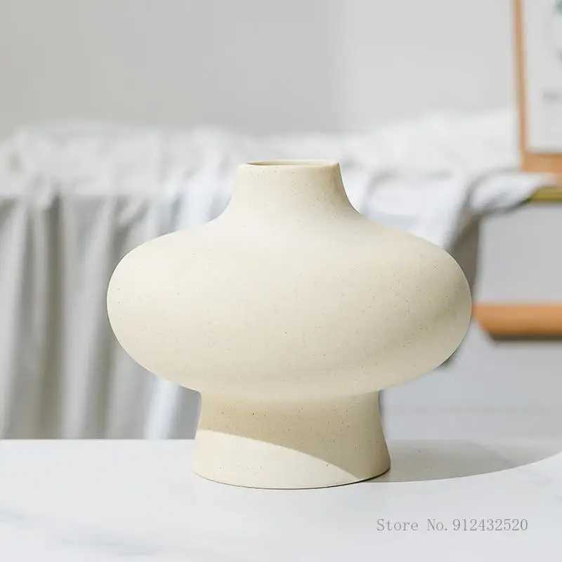Nordic Creative Ceramic Irregular Shape Vase Dining Table Living Room Bedroom Office Decor Accessories Crafts Flower Ware 1Pc C251017