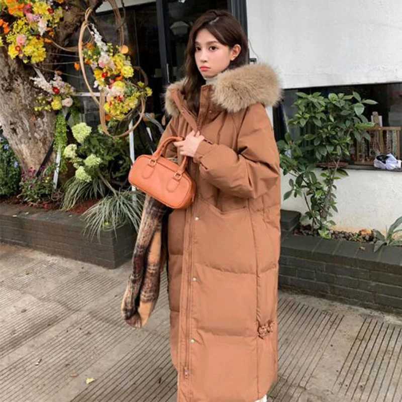 2025 New Fashion Warm Hooded Winter White Duck Down Women Down Jacket Natural Fur Collar Womens Down Jacket H227 W251016