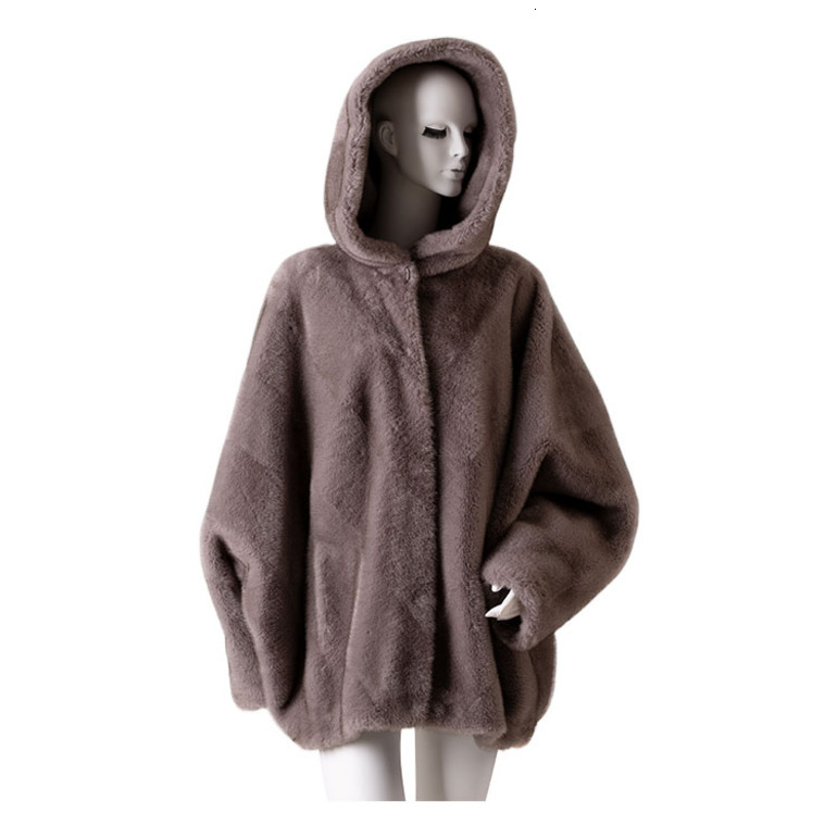 Eco-Friendly Women's Warm Fur Jacket Featuring a Removable Hood & Tied Belt hot-sale products