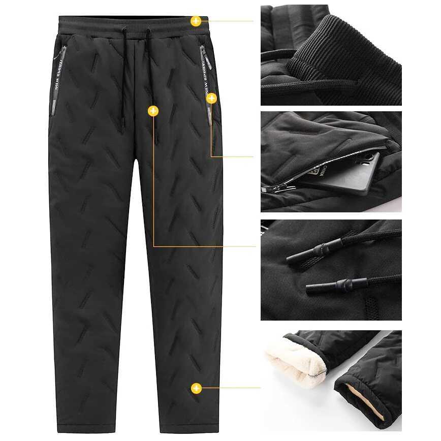 2023 Winter Warm Lambswool Thickened Mens Sweatpants Windproof WarmKeeping Pants Homme Cheap Clothing Joggers FleeceLined Trousers H251017
