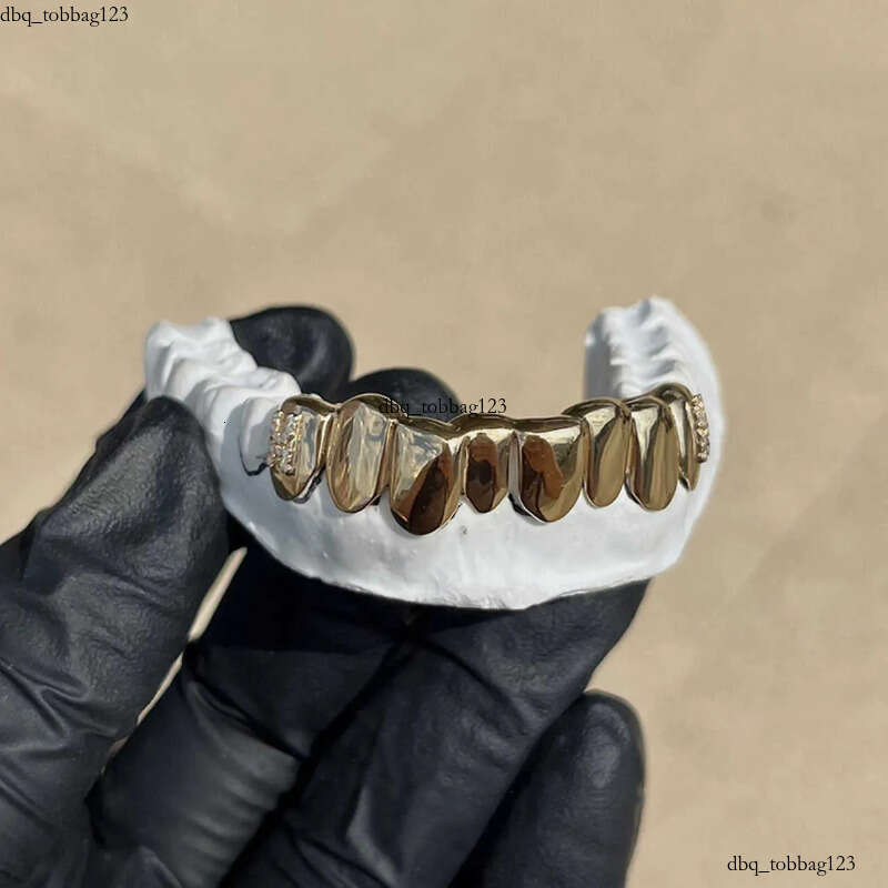 Sparkle Custom Made Hip Hop Iced Out Sterg Sier grills gold Jewelry zigzag setting VVS Moissanite Teeth Mouth Grillz aaa