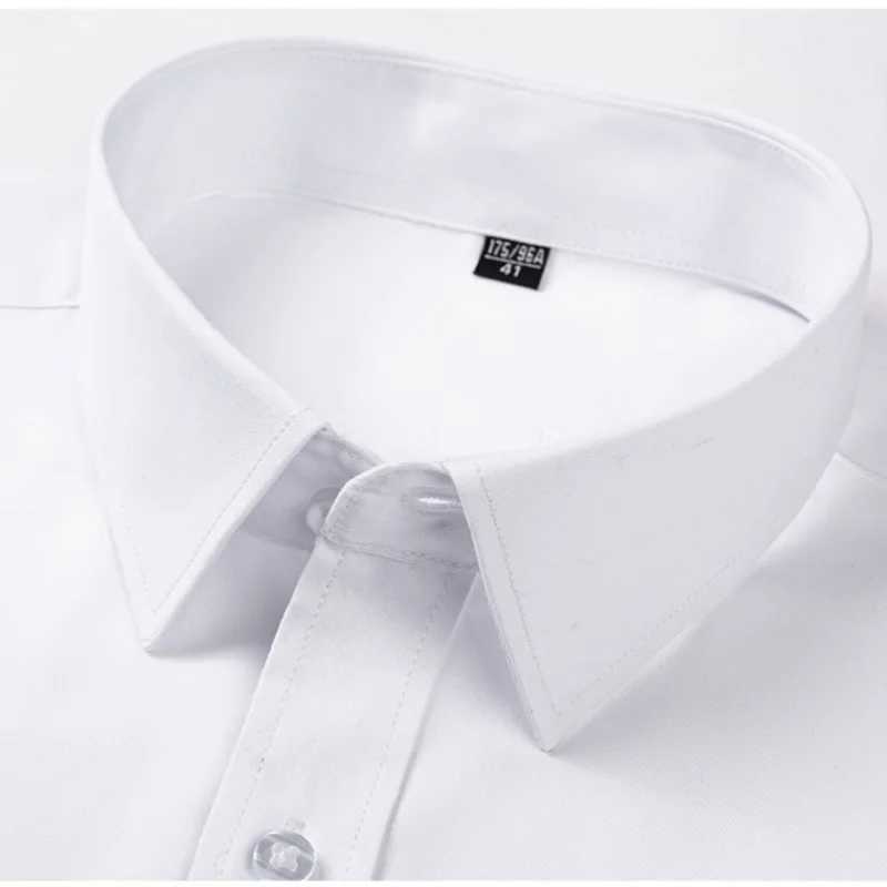 Mens 100 Cotton Shirt WrinkleFree Long Sleeve Business Professional Big Size S8XL Plus Size Formal Office Easy Care Shirts J251017