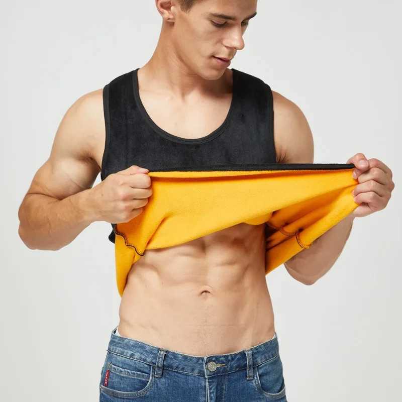 Men Thermal Vest Gold Velvet Sleeveless Underwear Base and Thickened DoubleFaced Men Vest Black Sleeveless Top H251017