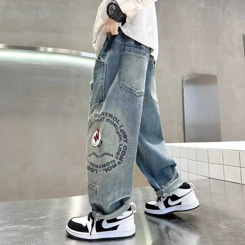 Boys Jeans 2024 New Spring and Autumn Collection Mid Size Boys Autumn Outfit Cool and Trendy Pants 5 9 11 13YT251017