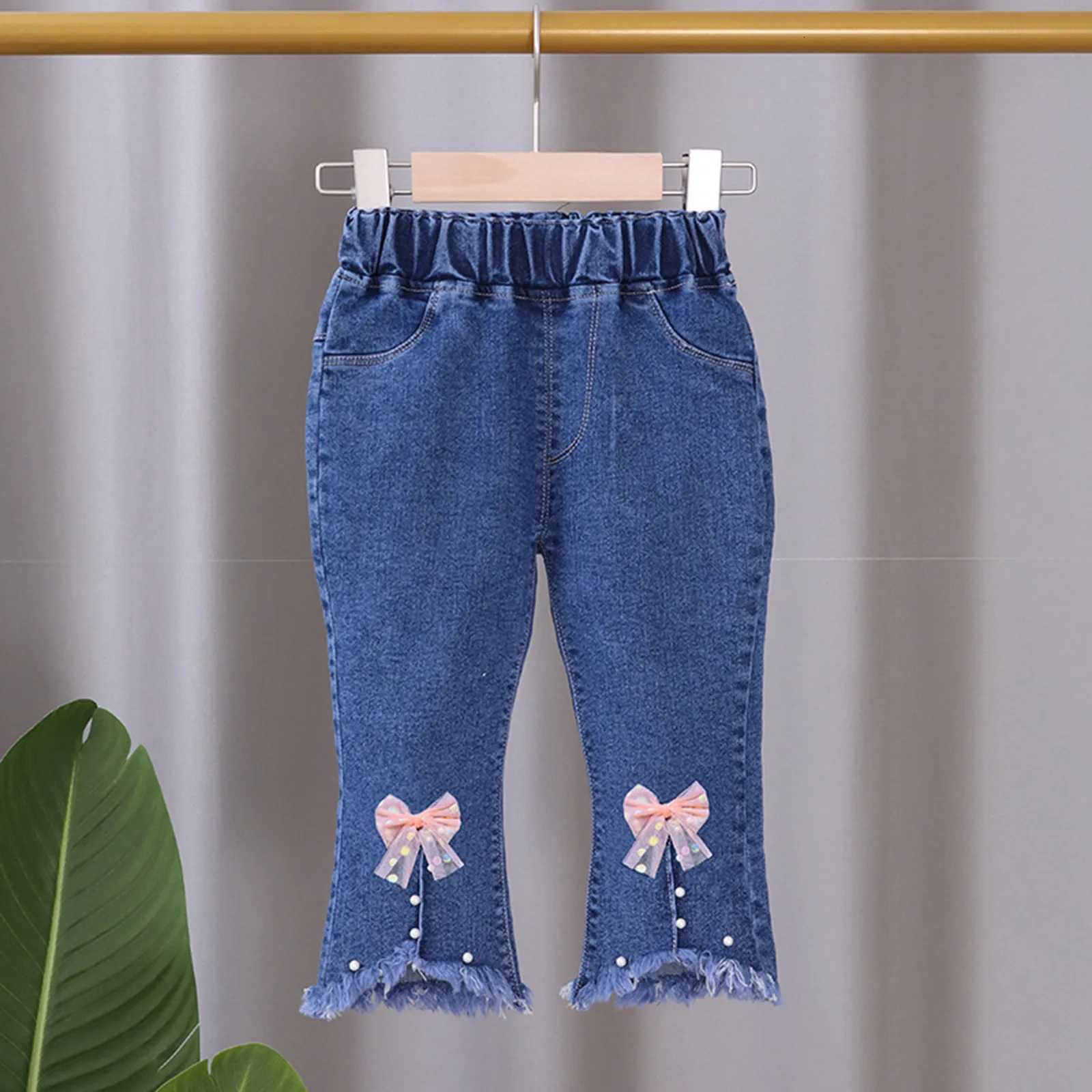 Baseball Pants Girls Baby Girl Denim Jeans Toddler Kid Pants Jeans Soft Elastic Waist Denim Pants Big Girls ClothesT251017