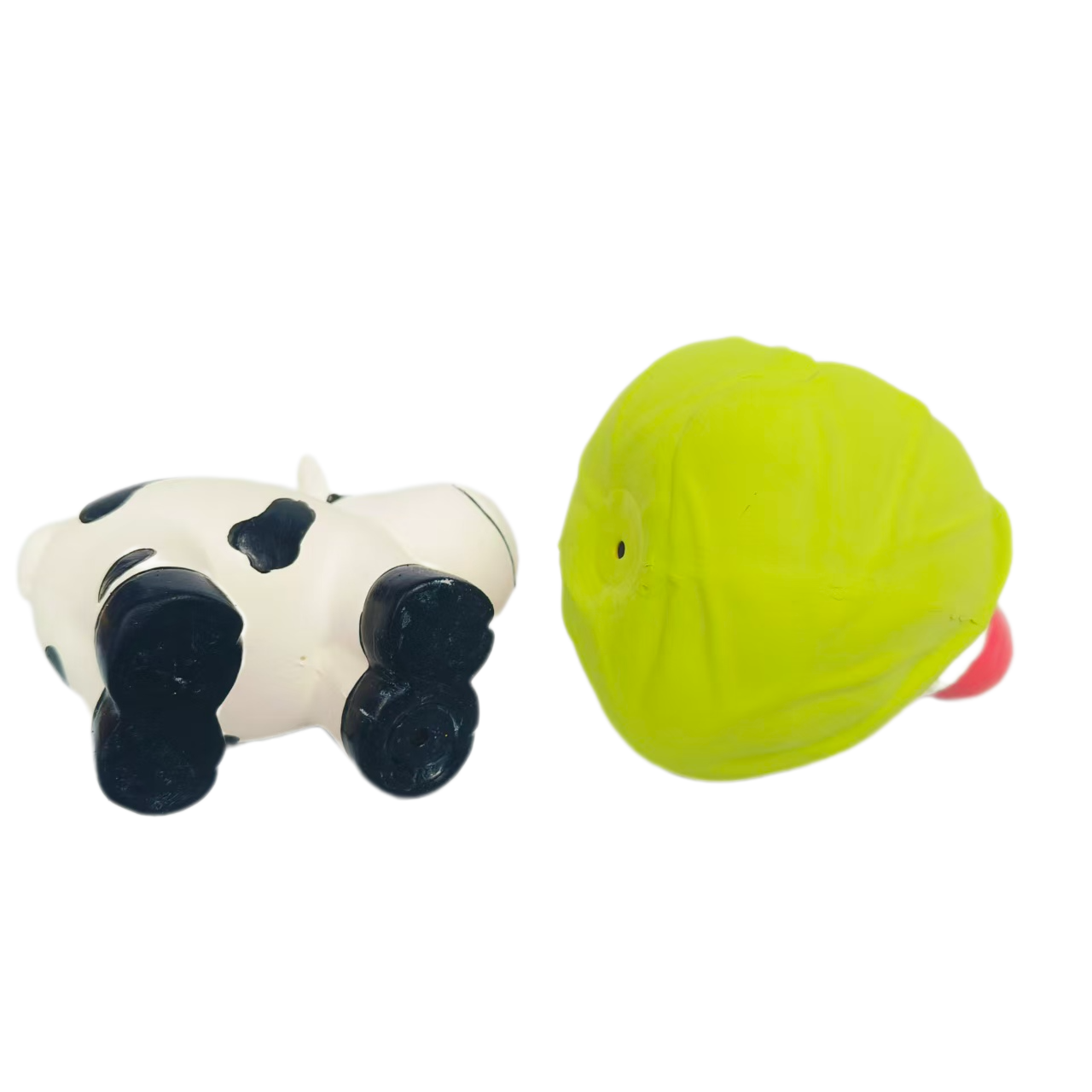 Latex Screaming Christmas Dog Toy Soft Natural Rubber Squeaky Chewy Sound Interactive Cow & Cabbage Canine Pet Toys with Bright Colors for Small & Med