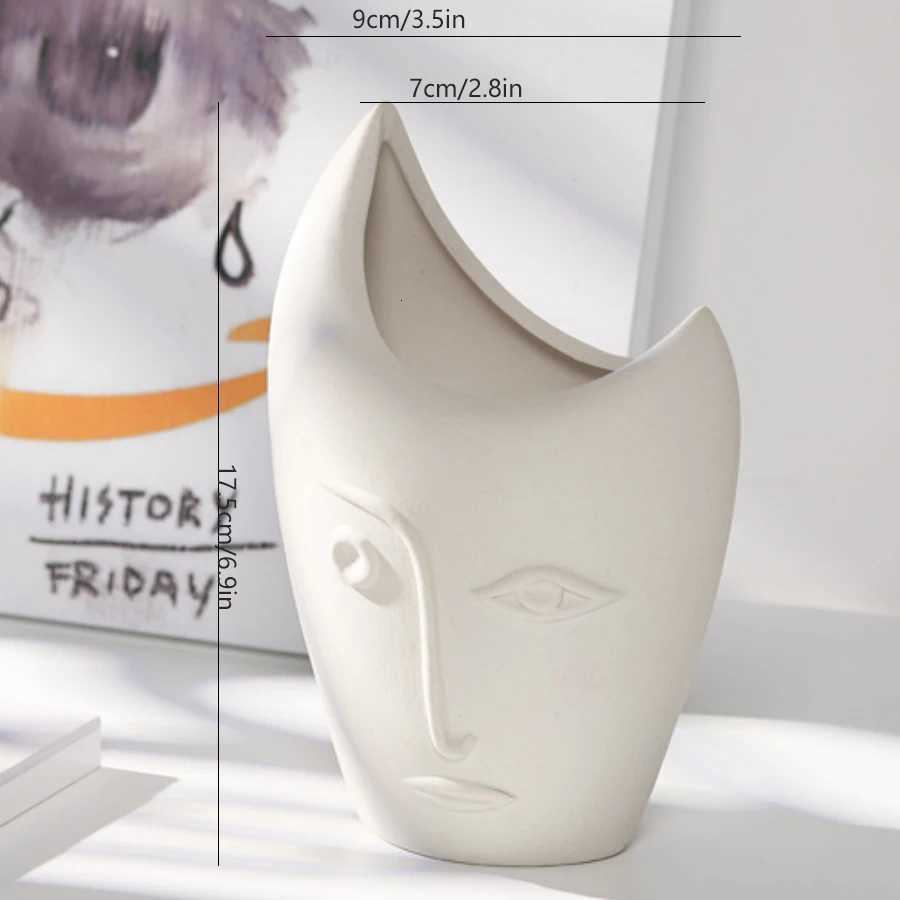 Vase Nordic ceramic dried flower vase for dining table home decoration craftwork creative display item simple office arrangem C251017