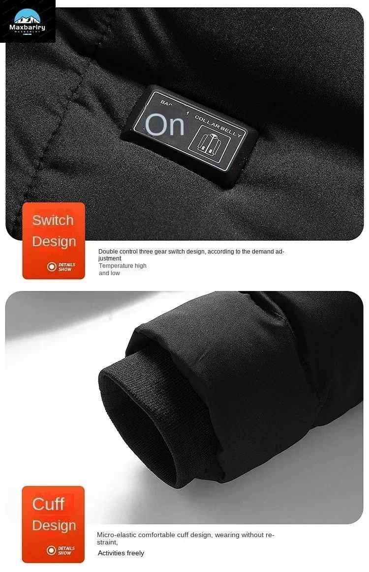 11 Zone Heating Jacket Vest Men Electric Heating Padded Jacket Usb Heating Clothes Outdoor Women Coldproof Warm Ski Down Jacket H251017