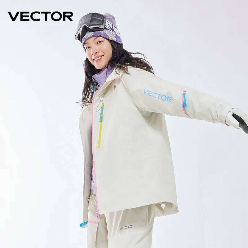 VECTOR Men Women Cotton Contrast Skiing Top Waterproof And Durable Warm Snowboard Ski Double Single Board Outdoors